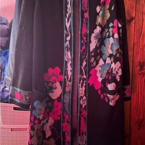 J Jill Vibrant Floral Knit Cardigan